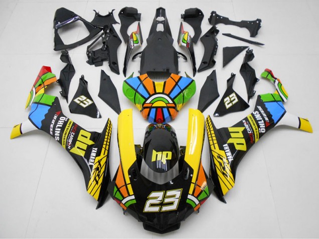 Amarelo Preto 23 Carenagem Yamaha R1 15-19