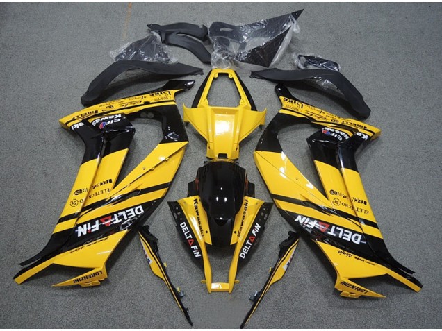Amarelo Preto Delt Fin Carenagem Kawasaki ZX10R 11-15 Amarelo Preto Delt Fin Carenagem Kawasaki ZX10R 11-15