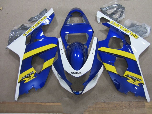 Azul Branco Amarelo Carenagem Suzuki GSXR 600 K4 04-05 Azul Branco Amarelo Carenagem Suzuki GSXR 600 K4 04-05