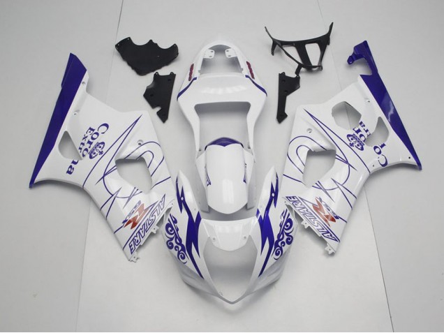 Azul Branco Corona Carenagem Suzuki GSXR 1000 K3 03-04 Azul Branco Corona Carenagem Suzuki GSXR 1000 K3 03-04