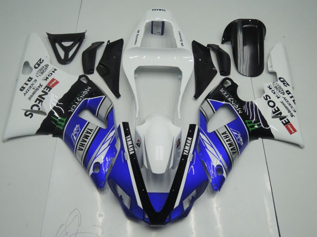 Azul Branco ENEOS Monster Carenagem Yamaha R1 00-01 Azul Branco ENEOS Monster Carenagem Yamaha R1 00-01