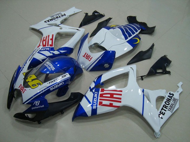 Azul Branco Fiat 46 Carenagem Suzuki GSXR 750 K6 06-07 Azul Branco Fiat 46 Carenagem Suzuki GSXR 750 K6 06-07