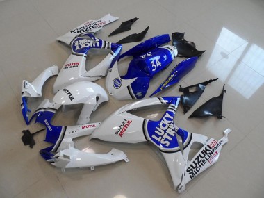 Azul Branco Lucky Strike Motul 34 Carenagem Suzuki GSXR 750 K6 06-07