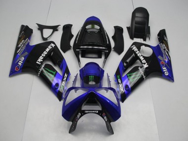 Azul Monster Carenagem Kawasaki ZX6R 03-04