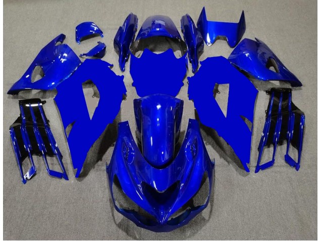 Azul Preto Carenagem Kawasaki ZX14R ZZR 1400 12-21 Azul Preto Carenagem Kawasaki ZX14R ZZR 1400 12-21