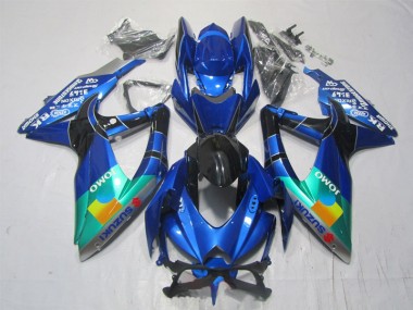 Azul Preto Verde Jomo Carenagem Suzuki GSXR 1000 K7 07-08