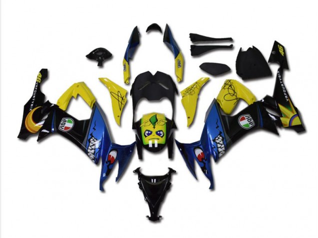 Azul Tubarão Carenagem Kawasaki ZX10R 11-15 Azul Tubarão Carenagem Kawasaki ZX10R 11-15
