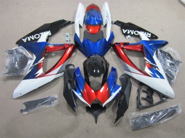 Azul Vermelho Branco Carenagem Suzuki GSXR 600 K8 08-10
