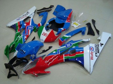 Azul Vermelho Branco Verde Carenagem Yamaha R6 06-07