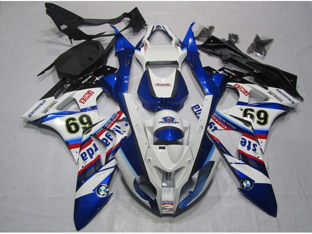 Branco Azul Sterilgarda 69 Carenagem BMW S1000RR 09-14 Branco Azul Sterilgarda 69 Carenagem BMW S1000RR 09-14