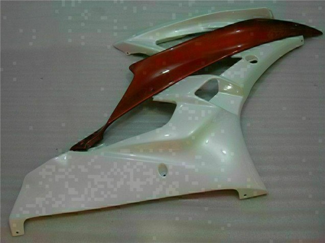 Branco Castanho Carenagem Yamaha R6 06-07 Branco Castanho Carenagem Yamaha R6 06-07