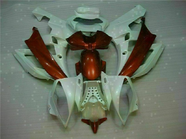 Branco Castanho Carenagem Yamaha R6 06-07 Branco Castanho Carenagem Yamaha R6 06-07