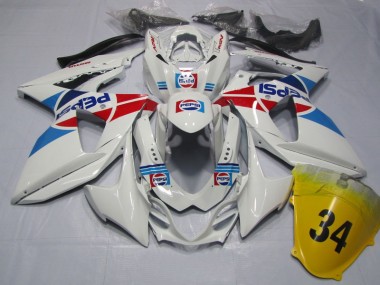 Branco Pepsi 34 Carenagem Suzuki GSXR 1000 K9 09-16