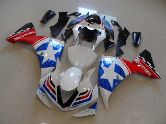 Branco Preto Ducati Estrela Carenagem Yamaha R1 09-11 Branco Preto Ducati Estrela Carenagem Yamaha R1 09-11