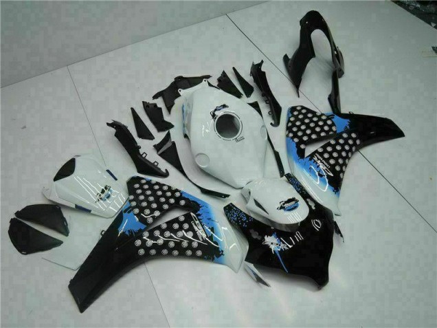 Branco Preto Injeção Kit Carenagem Honda CBR 1000RR 08-11 Branco Preto Injeção Kit Carenagem Honda CBR 1000RR 08-11