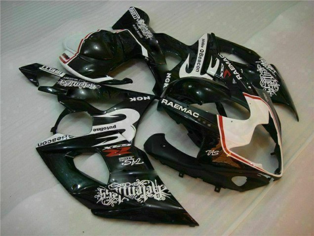 Branco Preto Kit Carenagem Suzuki GSXR 1000 K5 05-06 Branco Preto Kit Carenagem Suzuki GSXR 1000 K5 05-06