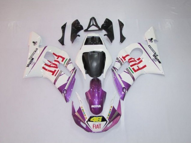Branco Roxo Fiat 46 Carenagem Yamaha R6 98-02 Branco Roxo Fiat 46 Carenagem Yamaha R6 98-02