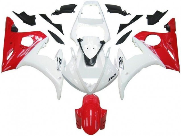 Branco Vermelho Carenagem Yamaha R6 03-05