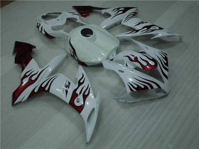 Branco Vermelho Chama Carenagem Yamaha R1 04-06