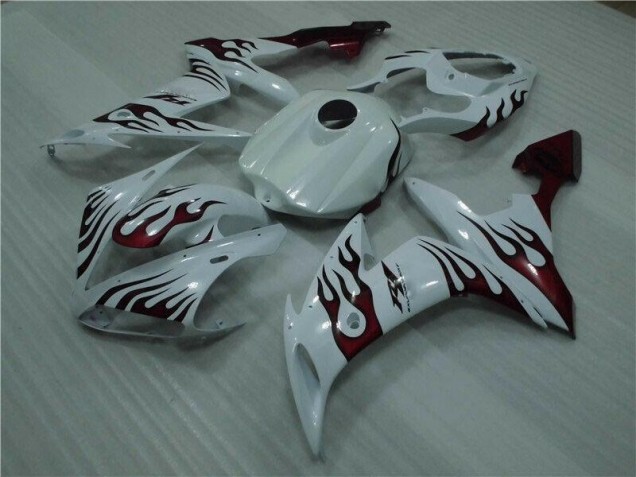 Branco Vermelho Chama Carenagem Yamaha R1 04-06