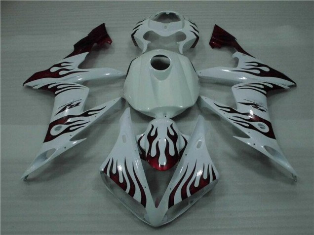 Branco Vermelho Chama Carenagem Yamaha R1 04-06
