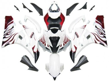 Branco Vermelho Chama Carenagem Yamaha R6 06-07