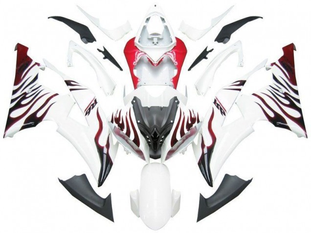 Branco Vermelho Chama R6 Carenagem Yamaha R6 08-16