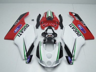 Branco Vermelho Enel Carenagem Ducati 848 1098 1198 07-14