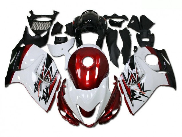 Branco Vermelho Plástico Suzuki GSXR 1300 Hayabusa 08-19 Branco Vermelho Plástico Suzuki GSXR 1300 Hayabusa 08-19