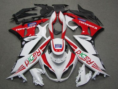Branco Vermelho Rapid Carenagem Kawasaki ZX6R 09-12