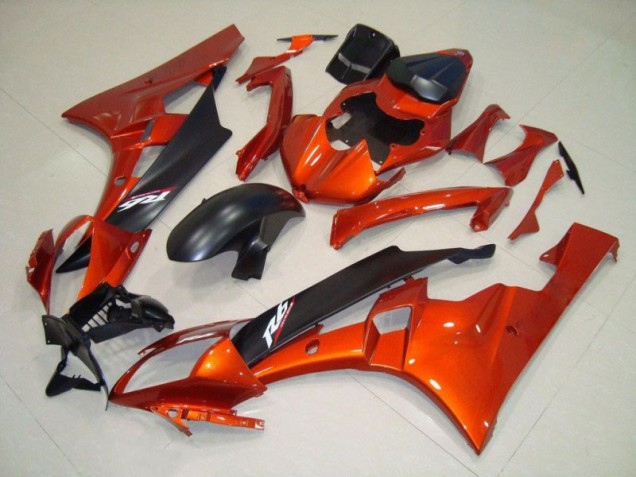 Laranja Preto Fosco Abs Kits Completos Carenagem Yamaha R6 06-07 Laranja Preto Fosco Abs Kits Completos Carenagem Yamaha R6 06-07