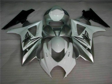 Prata Branco Carenagem Suzuki GSXR 1000 K7 07-08