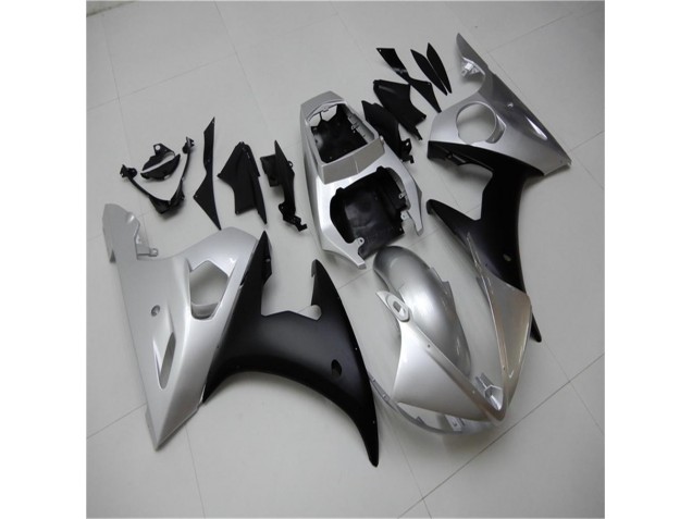 Prata Preto Kits Carenagem Yamaha R6 03-05 Prata Preto Kits Carenagem Yamaha R6 03-05