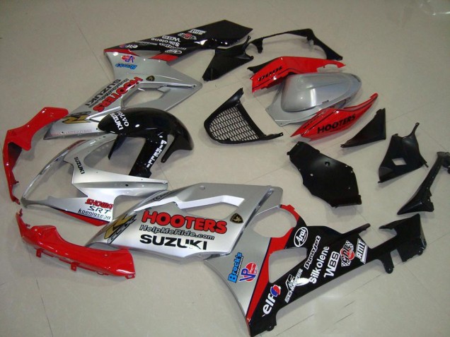 Prata & Vermelho Carenagem Suzuki GSXR 1000 K5 05-06