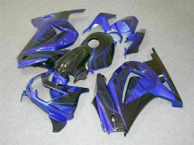 Preto Azul Abs Kits Completos Carenagem Kawasaki EX250 08-12