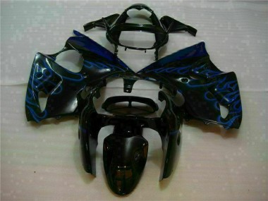 Preto & Azul Chama Carenagem Kawasaki ZX6R 00-02
