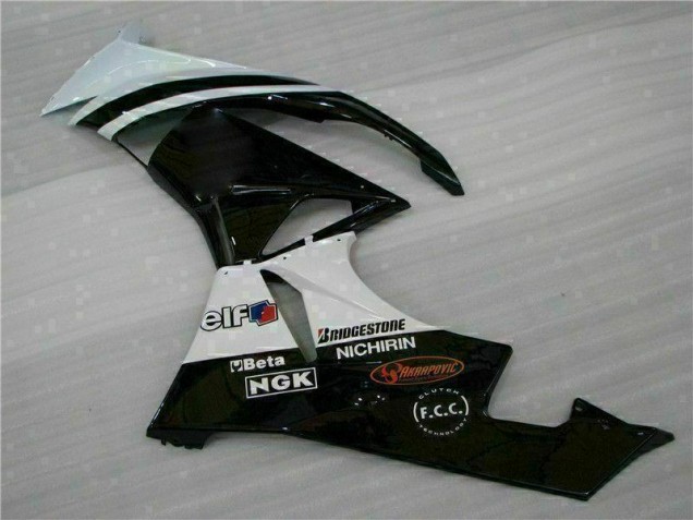 Preto Branco 3M Touch4 Injeção Kits Carenagem Kawasaki ZX6R 09-12 Preto Branco 3M Touch4 Injeção Kits Carenagem Kawasaki ZX6R 09-12