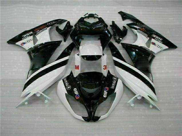 Preto Branco 3M Touch4 Injeção Kits Carenagem Kawasaki ZX6R 09-12 Preto Branco 3M Touch4 Injeção Kits Carenagem Kawasaki ZX6R 09-12