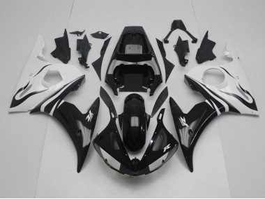 Preto & Branco Carenagem Yamaha R6 03-05