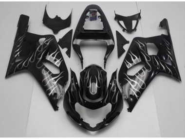 Preto Branco Chama Carenagem Suzuki GSXR 600 / 750 K1 K2 K3 01-03