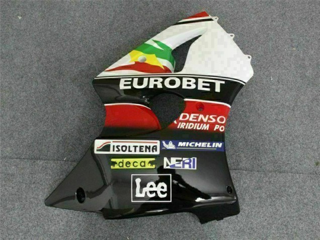 Preto Branco Eurobet Carenagem Kawasaki ZX6R 00-02 Preto Branco Eurobet Carenagem Kawasaki ZX6R 00-02