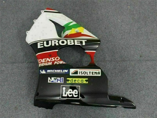 Preto Branco Eurobet Carenagem Kawasaki ZX6R 00-02 Preto Branco Eurobet Carenagem Kawasaki ZX6R 00-02
