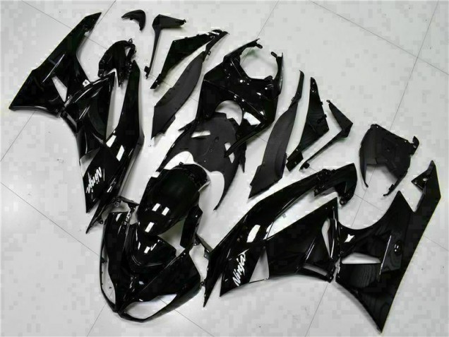 Preto Branco Ninja Carenagem Kawasaki ZX6R 09-12 Preto Branco Ninja Carenagem Kawasaki ZX6R 09-12