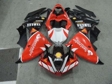 Preto Branco Santander Vermelho Carenagem Yamaha R1 09-11
