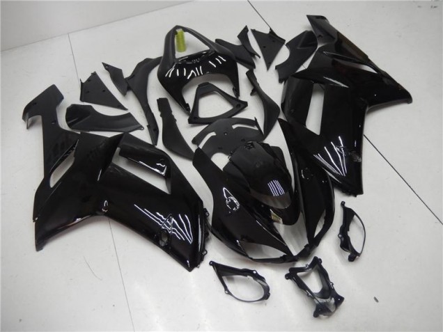Preto Brilhante Kits Carenagem Kawasaki ZX6R 07-08 Preto Brilhante Kits Carenagem Kawasaki ZX6R 07-08