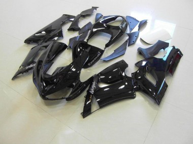 Preto Brilhante Prata Decalques Carenagem Kawasaki ZX6R 05-06