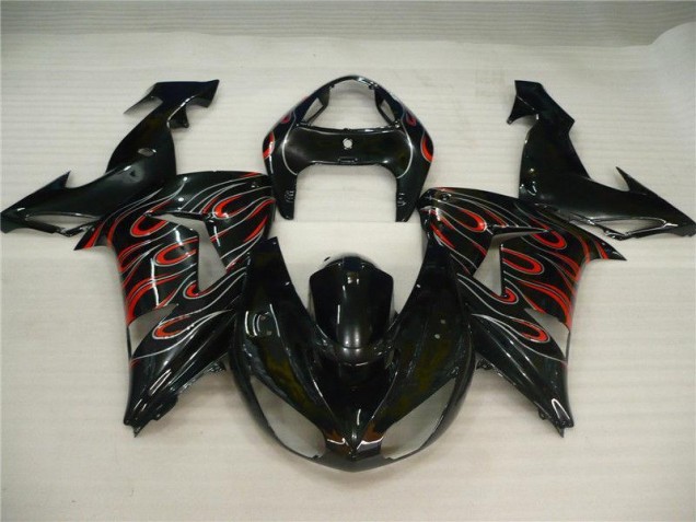 Preto Cinzento Vermelho Carenagem Kawasaki ZX10R 08-10