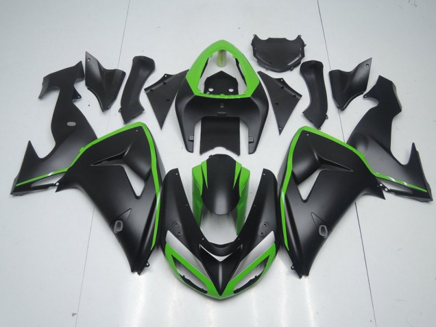 Preto Fosco & Verde Line Carenagem Kawasaki ZX10R 06-07