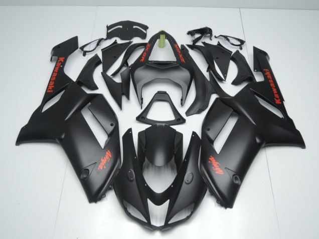 Preto Fosco & Vermelho Adesivo Carenagem Kawasaki ZX6R 07-08