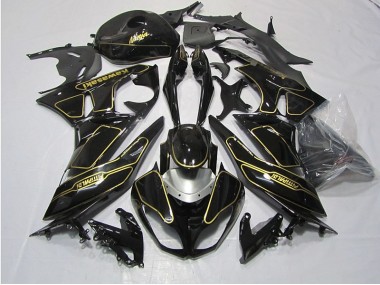 Preto Ouro Carenagem Kawasaki ZX6R 09-12
